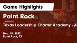 Paint Rock  vs Texas Leadership Charter Academy - Abilene Game Highlights - Dec. 15, 2023