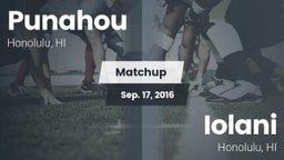 Matchup: Punahou  vs. Iolani  2016