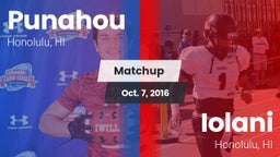 Matchup: Punahou  vs. Iolani  2016