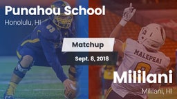 Matchup: Punahou School vs. Mililani  2018