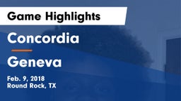 Concordia  vs Geneva  Game Highlights - Feb. 9, 2018
