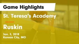 St. Teresa's Academy  vs Ruskin  Game Highlights - Jan. 3, 2018