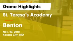 St. Teresa's Academy  vs Benton Game Highlights - Nov. 20, 2018