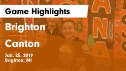 Brighton  vs Canton  Game Highlights - Jan. 25, 2019