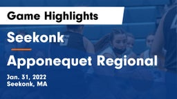 Seekonk  vs Apponequet Regional  Game Highlights - Jan. 31, 2022