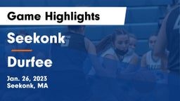 Seekonk  vs Durfee  Game Highlights - Jan. 26, 2023