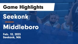Seekonk  vs Middleboro  Game Highlights - Feb. 10, 2023