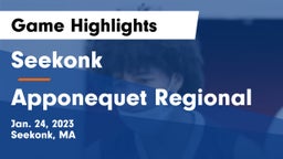 Seekonk  vs Apponequet Regional  Game Highlights - Jan. 24, 2023