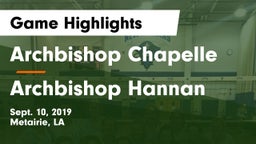 Archbishop Chapelle  vs Archbishop Hannan  Game Highlights - Sept. 10, 2019