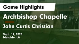 Archbishop Chapelle  vs John Curtis Christian  Game Highlights - Sept. 19, 2020