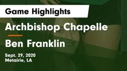 Archbishop Chapelle  vs Ben Franklin  Game Highlights - Sept. 29, 2020