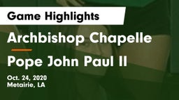 Archbishop Chapelle  vs Pope John Paul II Game Highlights - Oct. 24, 2020