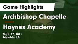 Archbishop Chapelle  vs Haynes Academy Game Highlights - Sept. 27, 2021