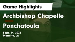 Archbishop Chapelle  vs Ponchatoula  Game Highlights - Sept. 14, 2022