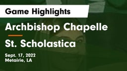 Archbishop Chapelle  vs St. Scholastica Game Highlights - Sept. 17, 2022