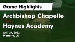 Archbishop Chapelle  vs Haynes Academy Game Highlights - Oct. 29, 2022
