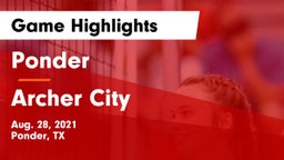 Ponder  vs Archer City  Game Highlights - Aug. 28, 2021