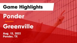 Ponder  vs Greenville  Game Highlights - Aug. 13, 2022