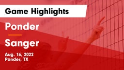 Ponder  vs Sanger  Game Highlights - Aug. 16, 2022