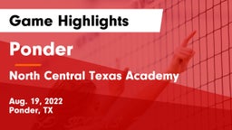 Ponder  vs North Central Texas Academy Game Highlights - Aug. 19, 2022