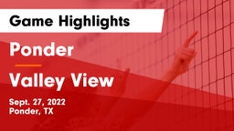 Ponder  vs Valley View  Game Highlights - Sept. 27, 2022