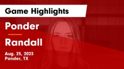 Ponder  vs Randall  Game Highlights - Aug. 25, 2023