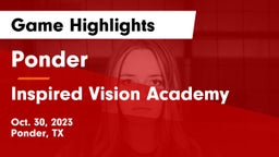 Ponder  vs Inspired Vision Academy Game Highlights - Oct. 30, 2023