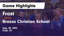 Frost  vs Brazos Christian School Game Highlights - Aug. 20, 2022