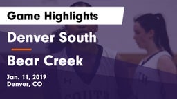 Denver South  vs Bear Creek  Game Highlights - Jan. 11, 2019
