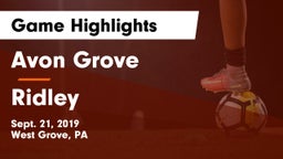 Avon Grove  vs Ridley  Game Highlights - Sept. 21, 2019
