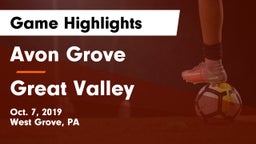 Avon Grove  vs Great Valley  Game Highlights - Oct. 7, 2019