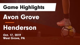 Avon Grove  vs Henderson  Game Highlights - Oct. 17, 2019