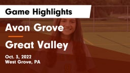 Avon Grove  vs Great Valley  Game Highlights - Oct. 3, 2022