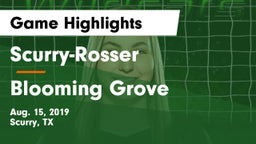 Scurry-Rosser  vs Blooming Grove  Game Highlights - Aug. 15, 2019