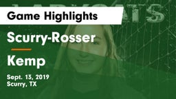 Scurry-Rosser  vs Kemp  Game Highlights - Sept. 13, 2019