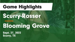 Scurry-Rosser  vs Blooming Grove Game Highlights - Sept. 27, 2022