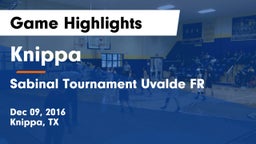 Knippa  vs Sabinal Tournament Uvalde FR Game Highlights - Dec 09, 2016