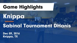 Knippa  vs Sabinal Tournament DHanis Game Highlights - Dec 09, 2016