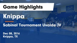 Knippa  vs Sabinal Tournament Uvalde JV Game Highlights - Dec 08, 2016