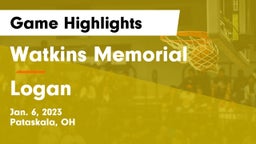 Watkins Memorial  vs Logan  Game Highlights - Jan. 6, 2023