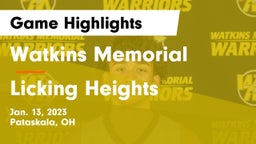 Watkins Memorial  vs Licking Heights  Game Highlights - Jan. 13, 2023