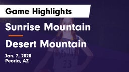 Sunrise Mountain  vs Desert Mountain  Game Highlights - Jan. 7, 2020