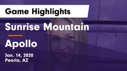 Sunrise Mountain  vs Apollo  Game Highlights - Jan. 14, 2020