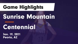 Sunrise Mountain  vs Centennial  Game Highlights - Jan. 19, 2021