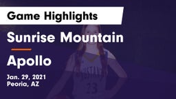 Sunrise Mountain  vs Apollo  Game Highlights - Jan. 29, 2021