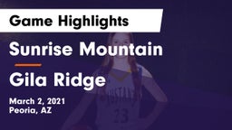 Sunrise Mountain  vs Gila Ridge  Game Highlights - March 2, 2021