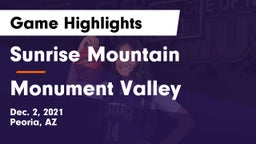 Sunrise Mountain  vs Monument Valley Game Highlights - Dec. 2, 2021