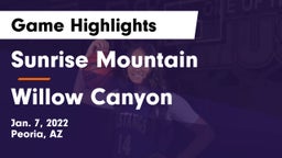 Sunrise Mountain  vs Willow Canyon Game Highlights - Jan. 7, 2022