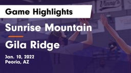 Sunrise Mountain  vs Gila Ridge  Game Highlights - Jan. 10, 2022