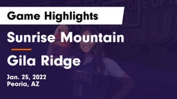 Sunrise Mountain  vs Gila Ridge  Game Highlights - Jan. 25, 2022